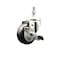Service Caster 3 Inch 316SS Black Polyurethane Swivel 3/8 Inch Threaded Stem Caster with Brake SS316TS20S314-PPUB-BLK-TLB-381615 - alternate 4